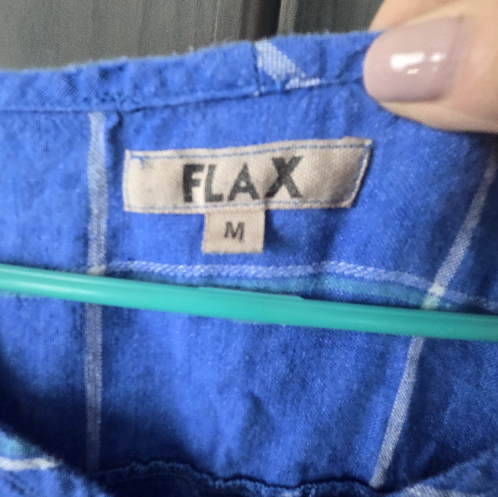 FLAX Blue Checkered Top - Picture 4 of 4